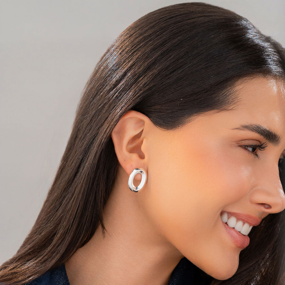 Aretes Maxi Ovalo Plata