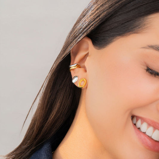Set x 4 Aretes Ovalo Mix Metales