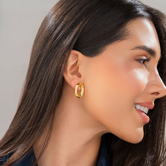 Aretes Maxi Ovalo Dorado