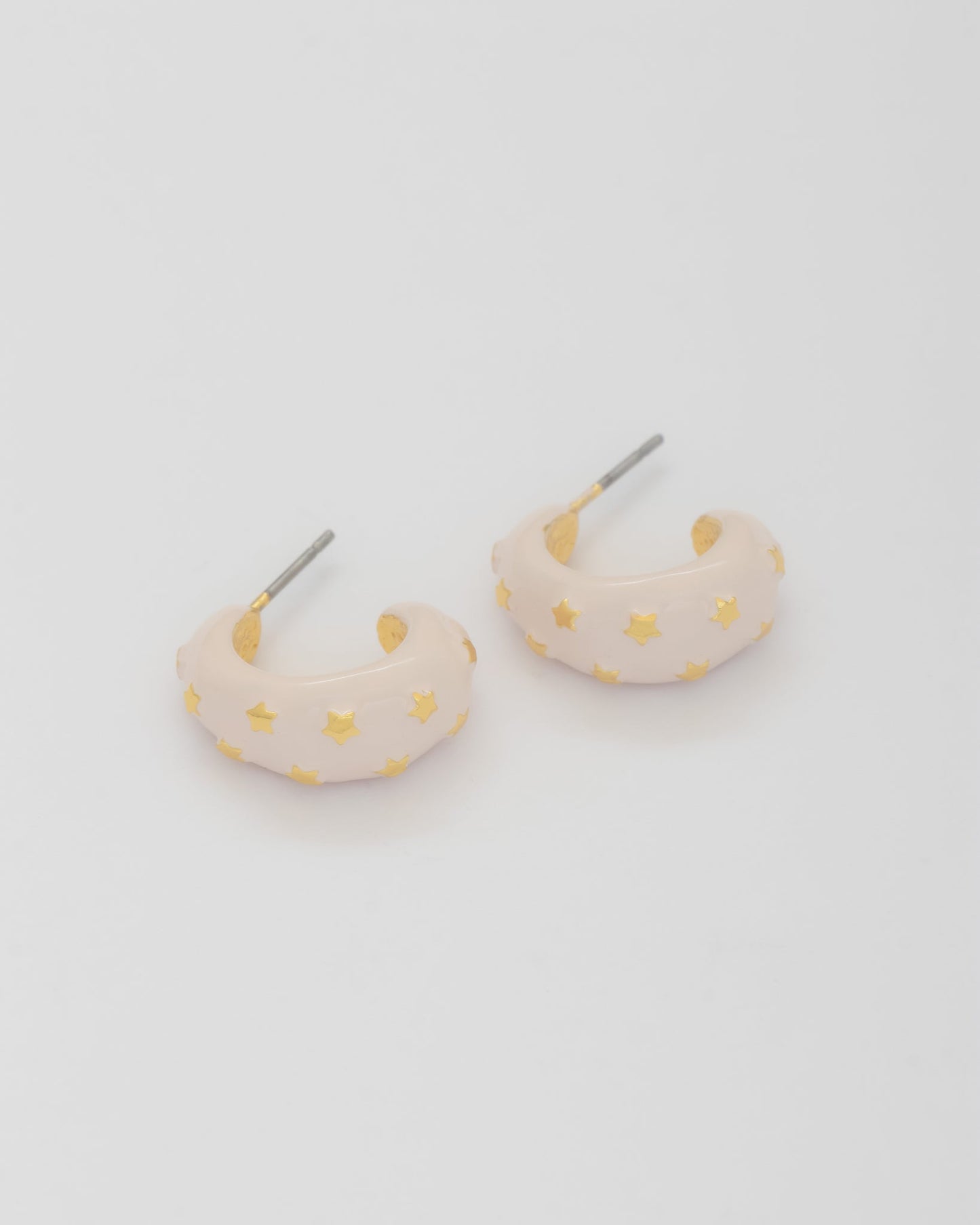 Argollas Ovalo Estrellas Rosa