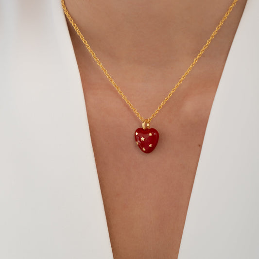 Collar dije Corazón Rojo