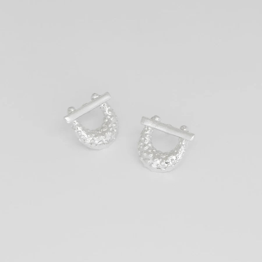 Arete Herradura Animal Print Plata