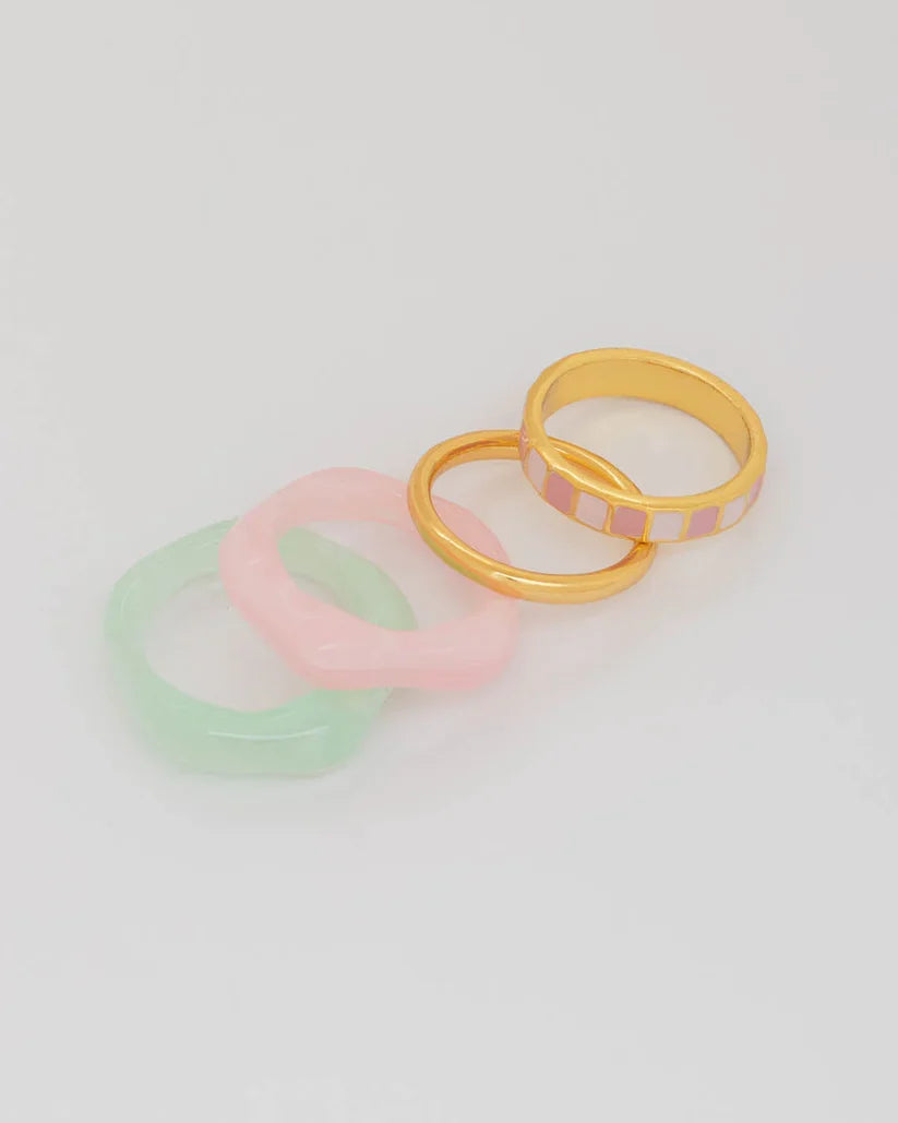 Set X4 Anillos Tablero De Colores