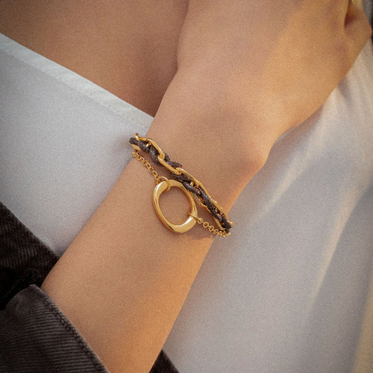 Pulsera Ovalo Cordón Entrelazado