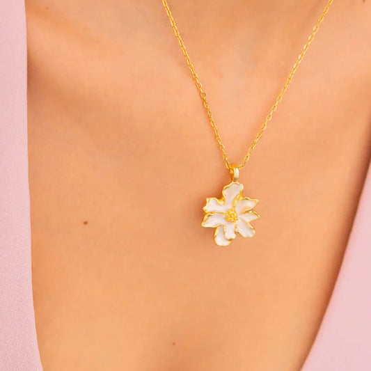 Collar Maxi Flor Perlado