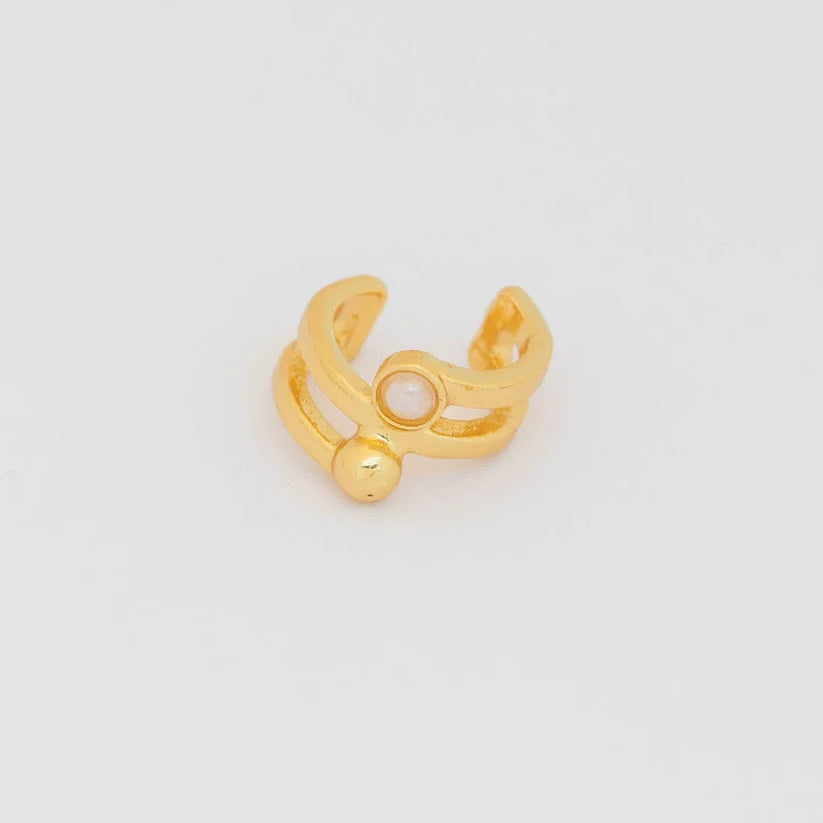 Earcuff Perla Oro