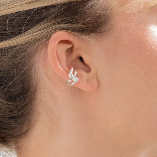 Earcuff Perla Plata