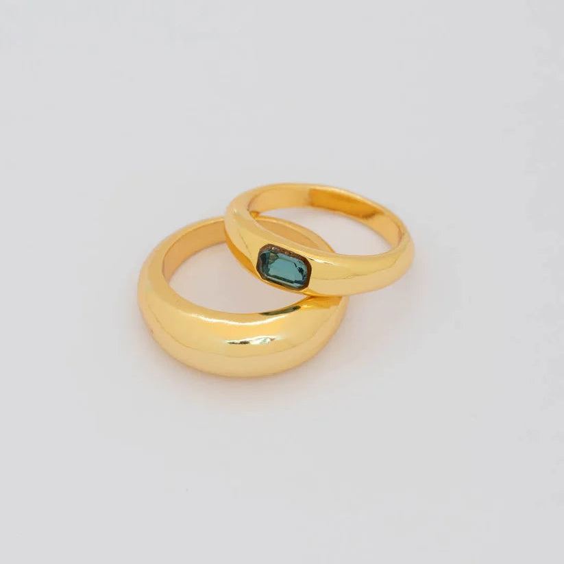 Set X2 Anillos Cristal Bold Talla 7