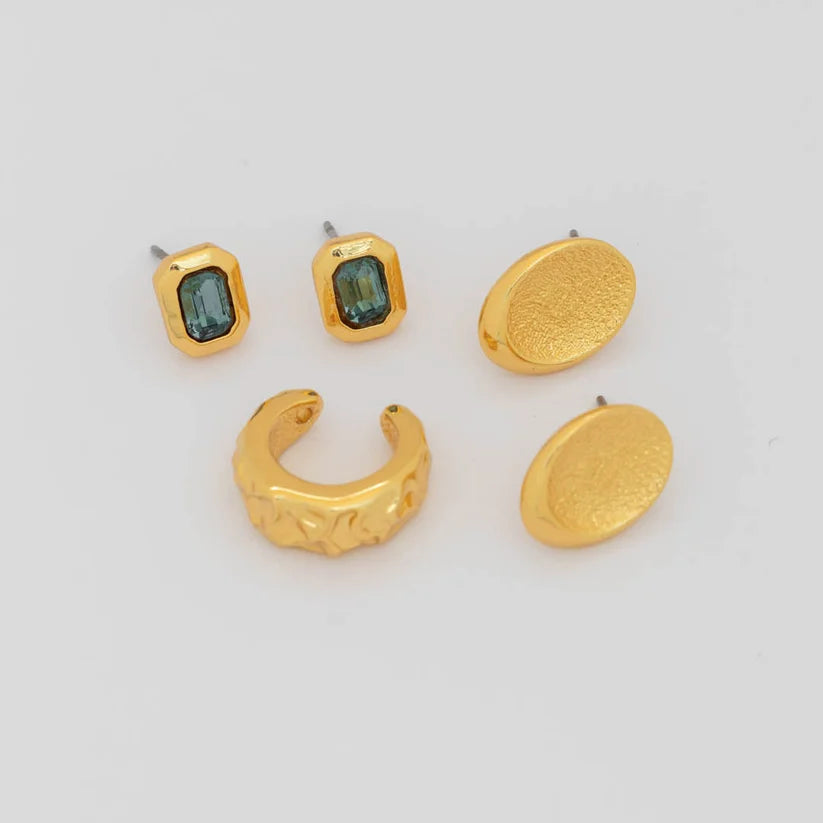 Set X3 Aretes Ovalo Texturizado