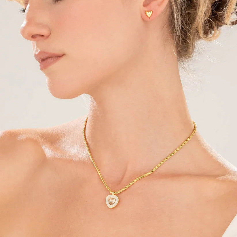Collar Corazón Cristal Nude