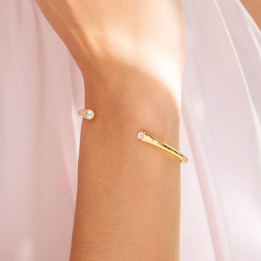 Brazalete Puntas Cristal Oro