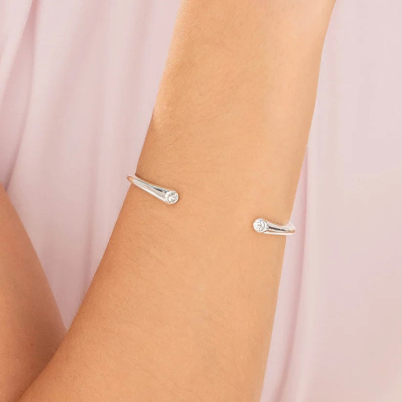 Brazalete Cristal Puntas Plata