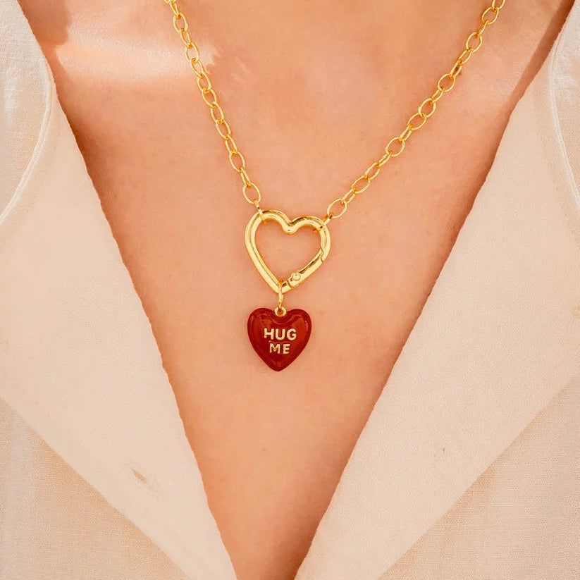 Set Collar Corazón HUG ME + Aretes