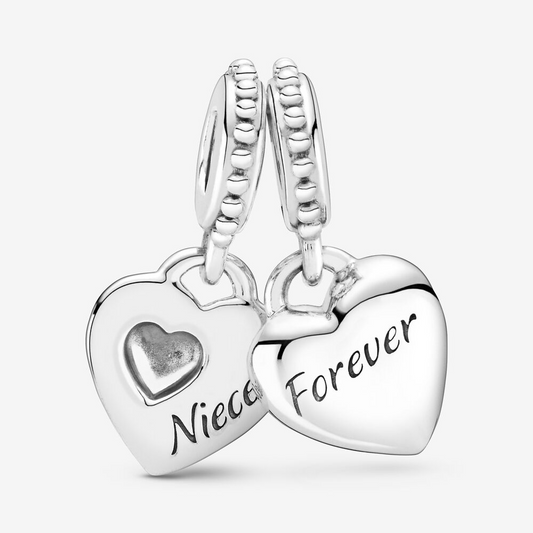 Aunt & Niece Split Heart Charm