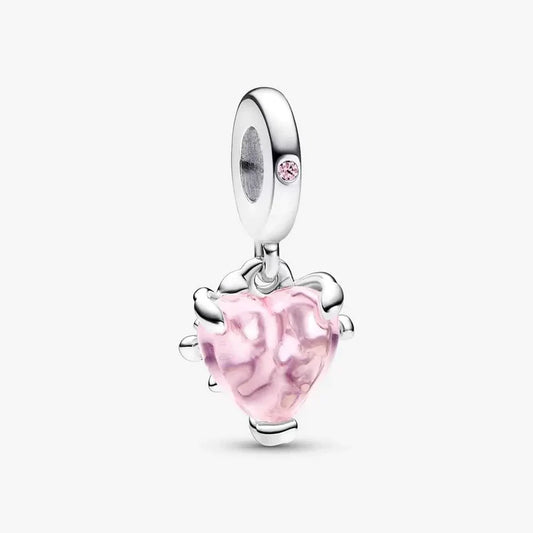 Pink Family Tree & Heart Dangle