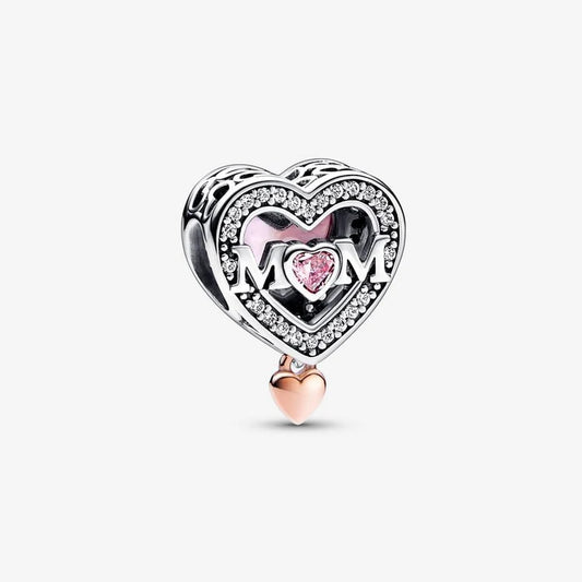 Two-tone Openwork Mom & Heart