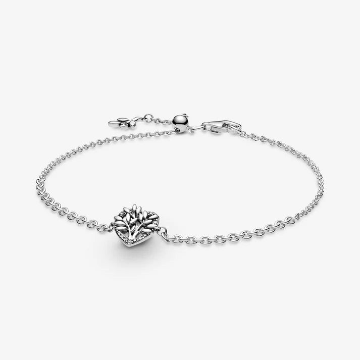 Heart Family Tree Chain Bracelet