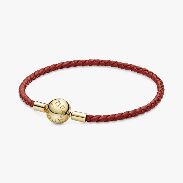 Red Woven Leather Bracelet