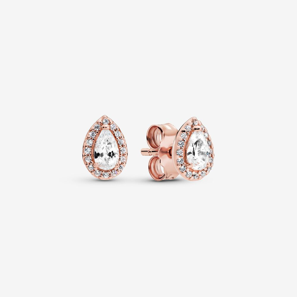 Radiant Teardrops Rose Stud
