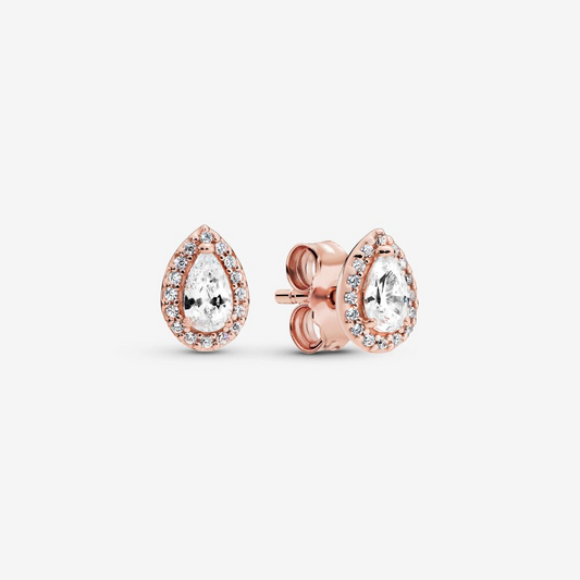 Radiant Teardrops Rose Stud