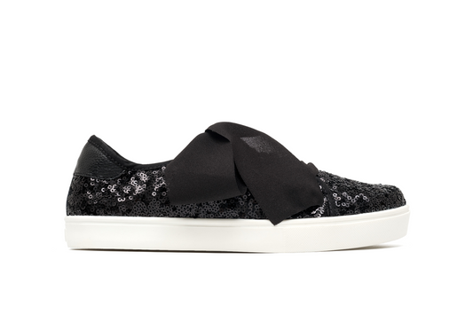 Oliva Tenis Bajo Lentejuelas Negro