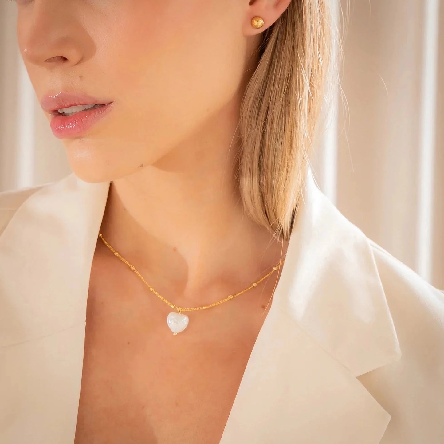 Collar Corazón Perla