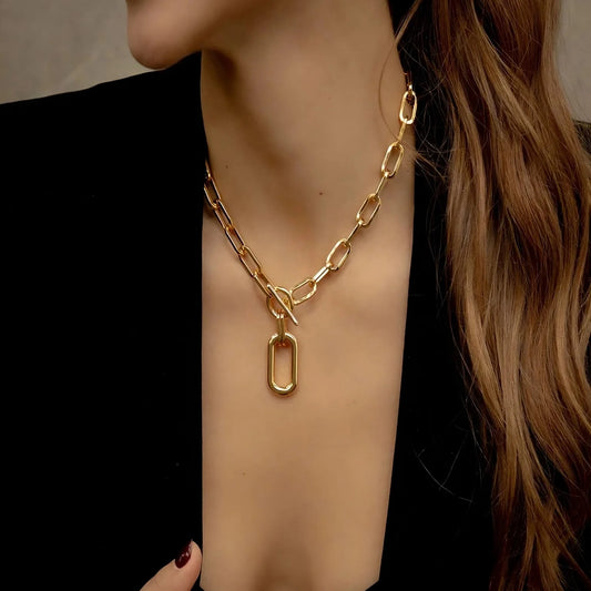 Choker Rectangular Bold + Aretes