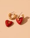 Aretes 2 en 1 Maxi Corazón Rojo - 2