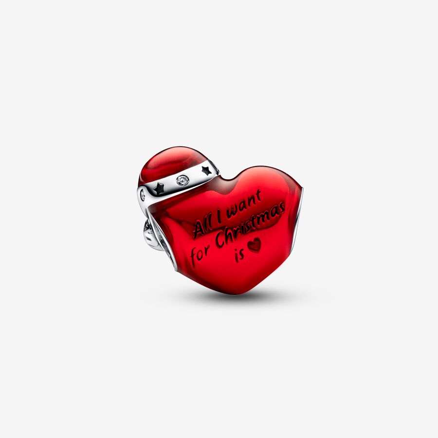 Metallic Red Christmas Heart - 2