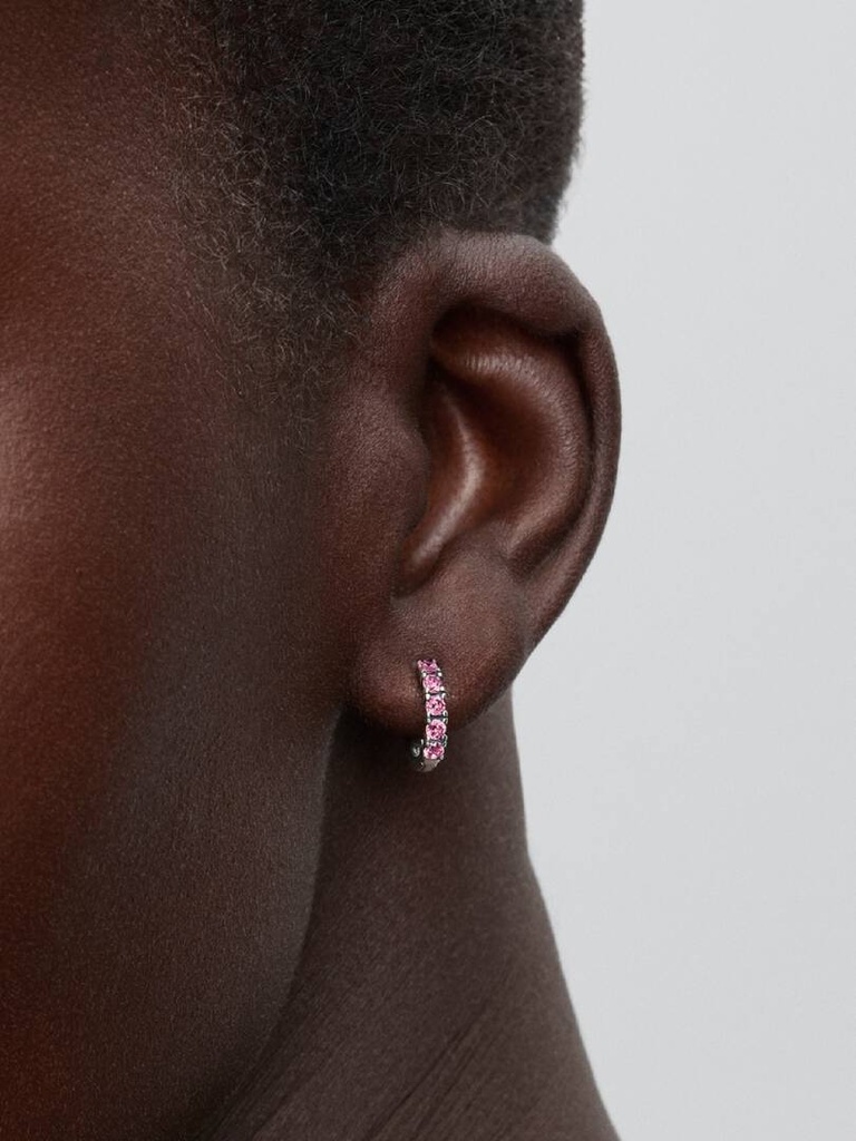 Pink Huggie Earrings - 3