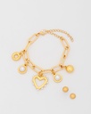 Pulsera Multicharms Corazón Perla + Aretes - 2