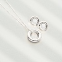 Set Collar + Aretes Circulos Plata - 2
