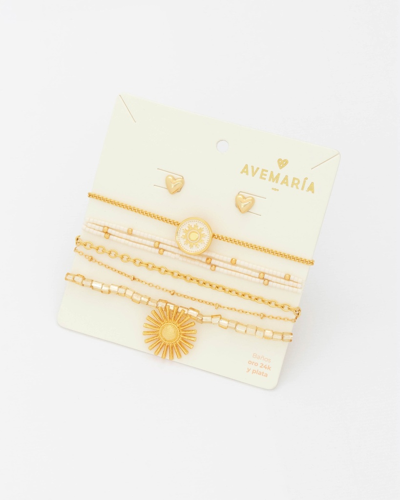 Set X4 Pulseras Destellos + Aretes - 2
