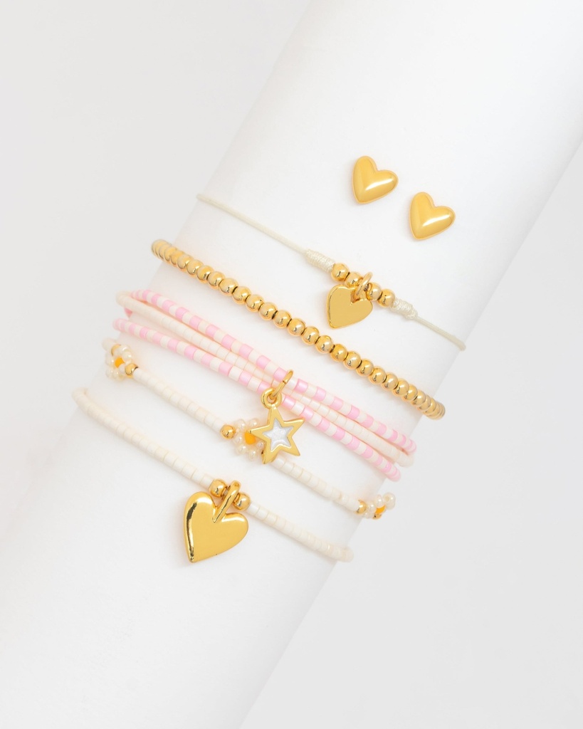 Set X5 Pulseras Margaritas + Aretes - 3