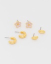 Set x3 Aretes Hoja y Flor - 2