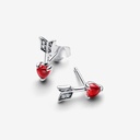 Arrow & Murano Glass Heart Stud - 2