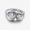 Sparkling Halo Hearts Ring 56 - 2
