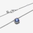 Sparkling Square Blue Halo Pendant - 2