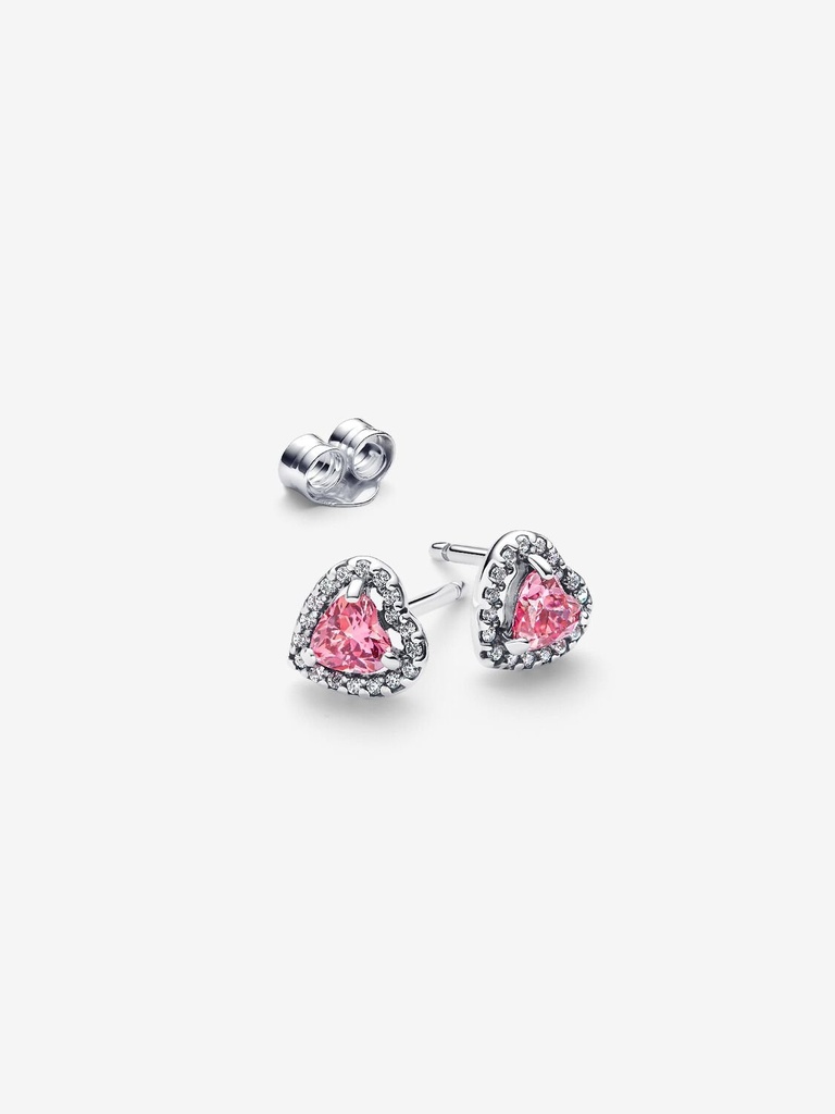 Elevated Pink Heart Stud - 2