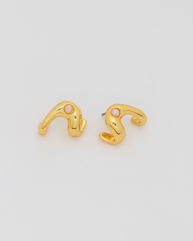 Aretes Amorfos Perla - 2