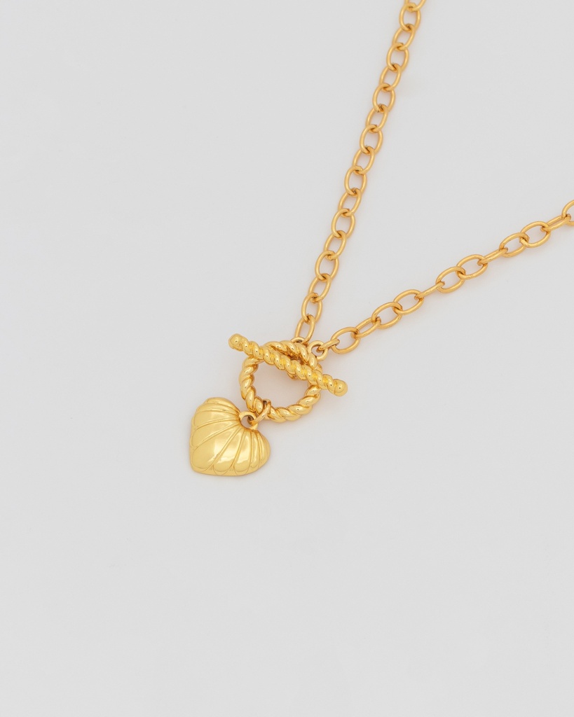 Collar Broche Corazón Oro - 2
