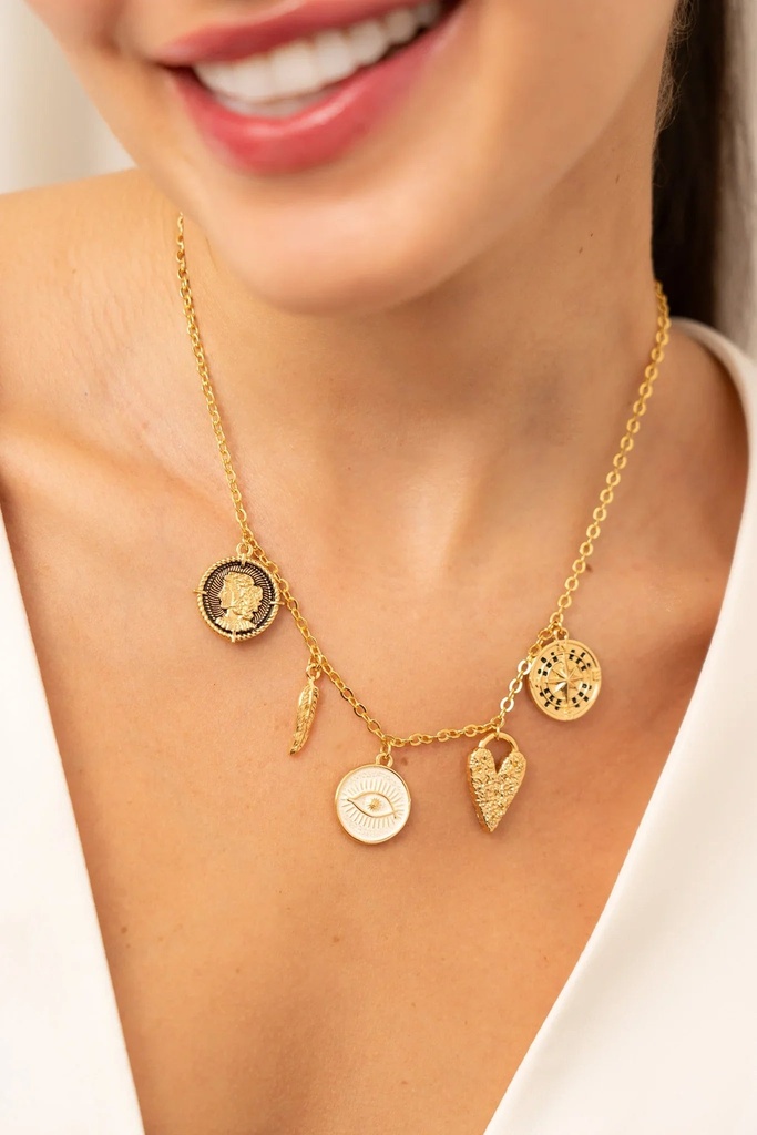 Collar Multicharms Intuicion + Aretes - 2