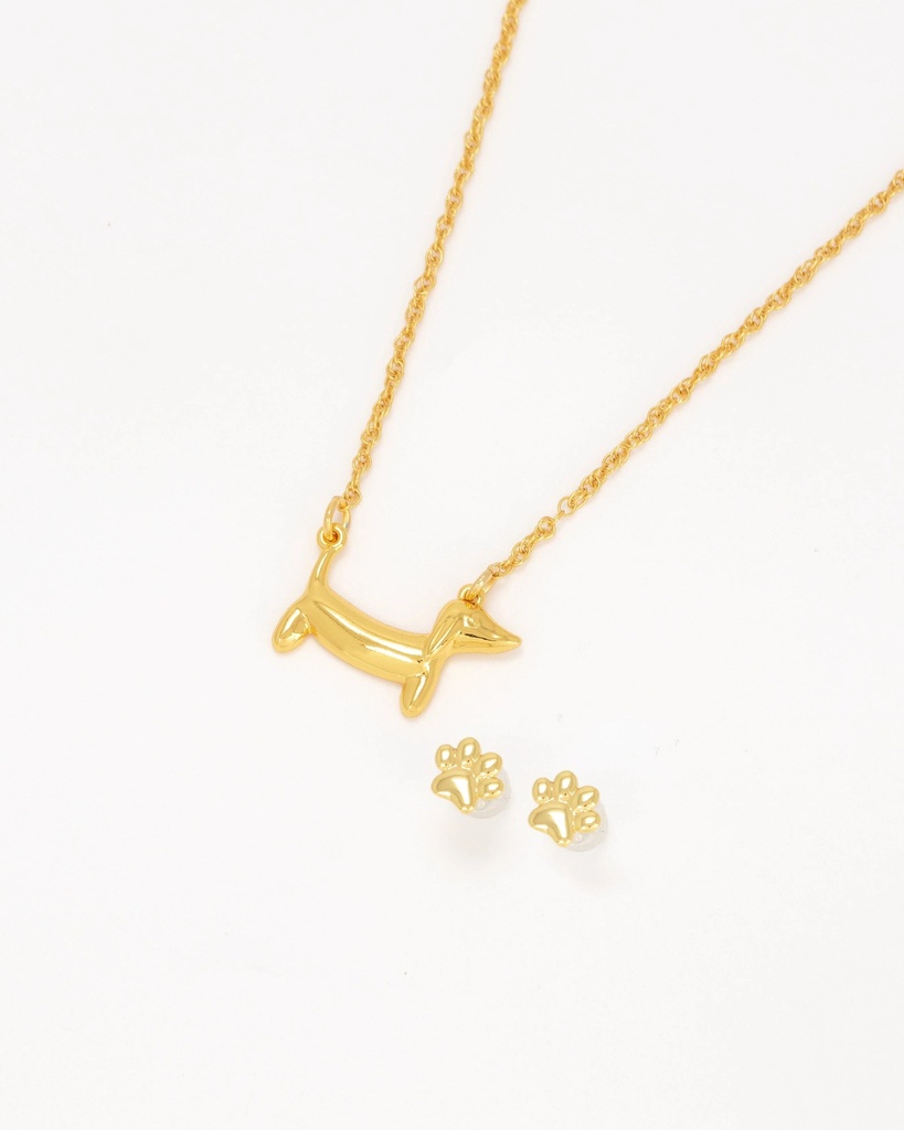 Collar Perro + Aretes Huella - 2