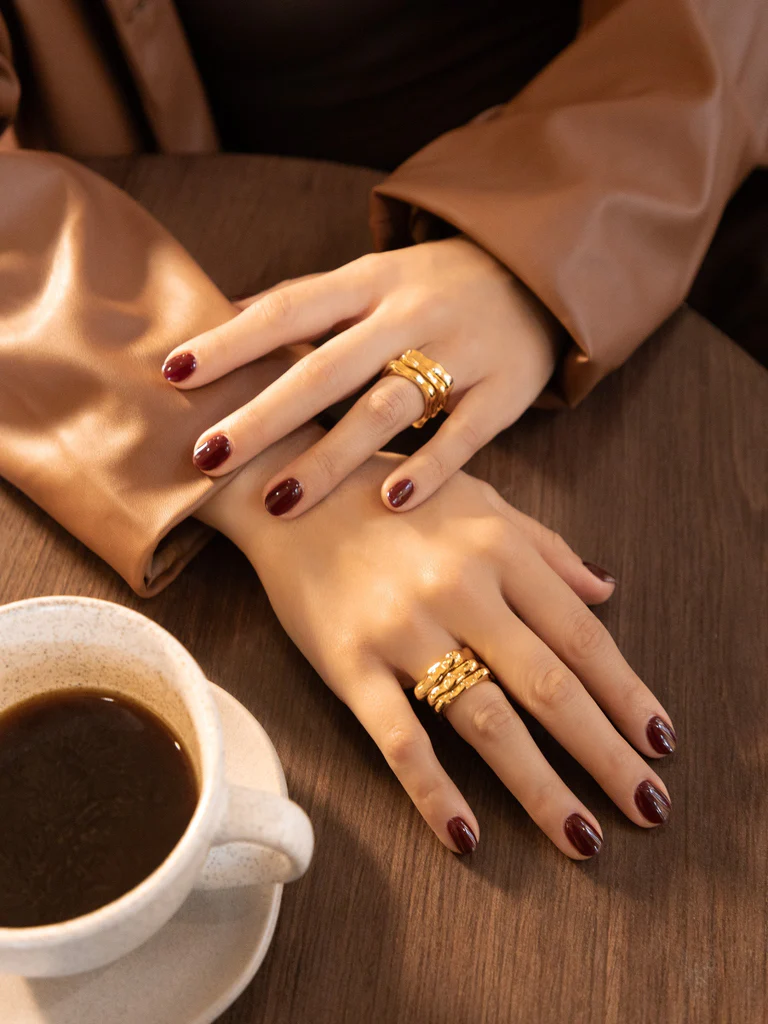 Set x3 Anillos Ondas