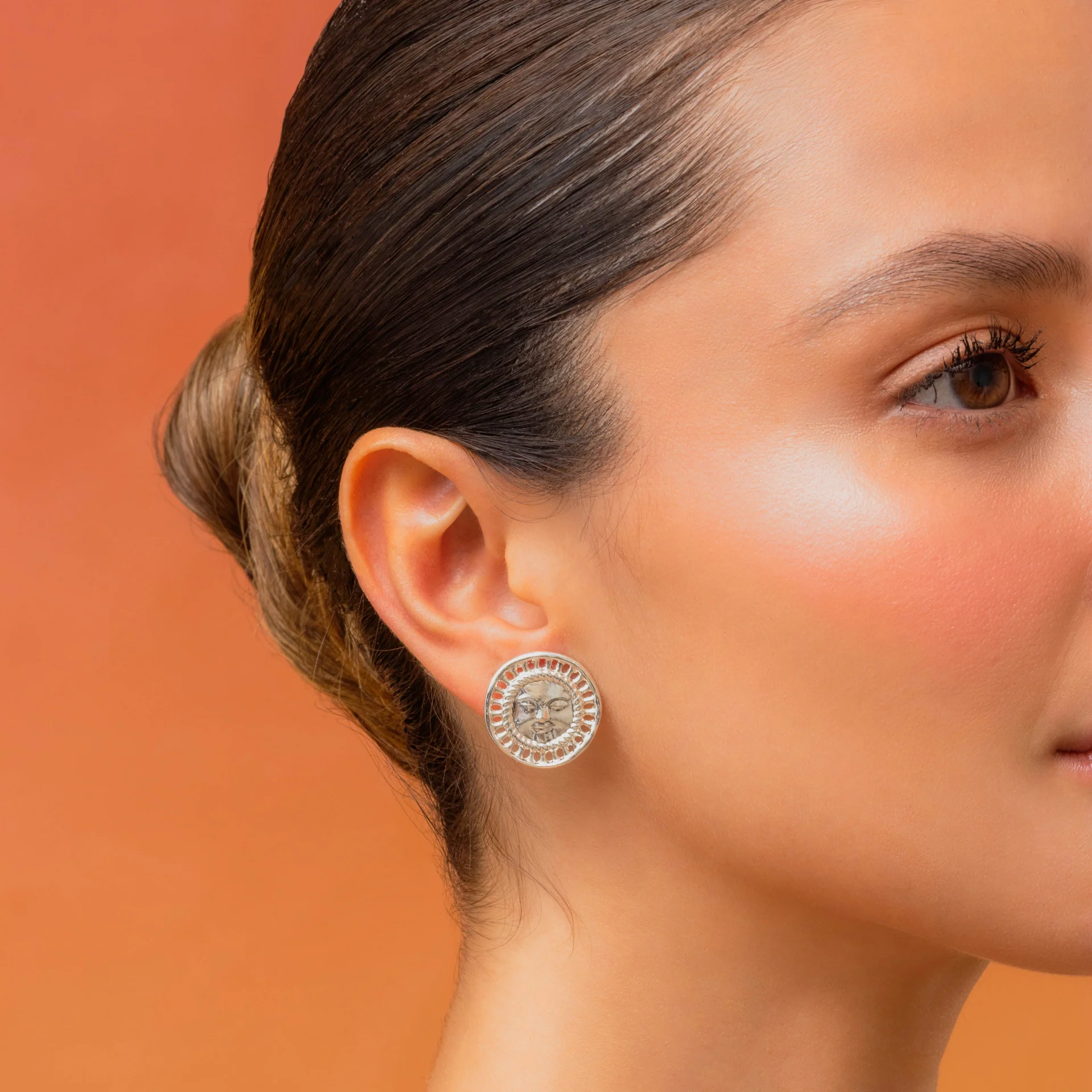 Aretes Maxi Cara Plata