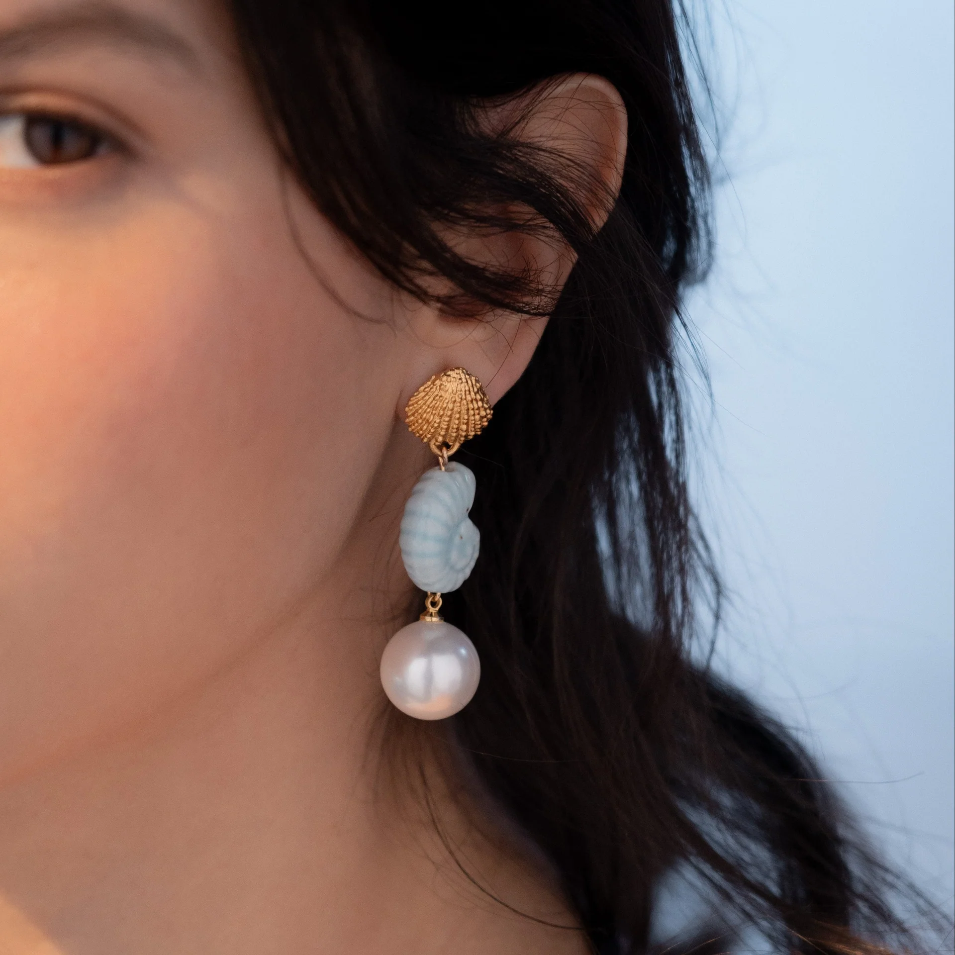 Aretes Caracol Perla