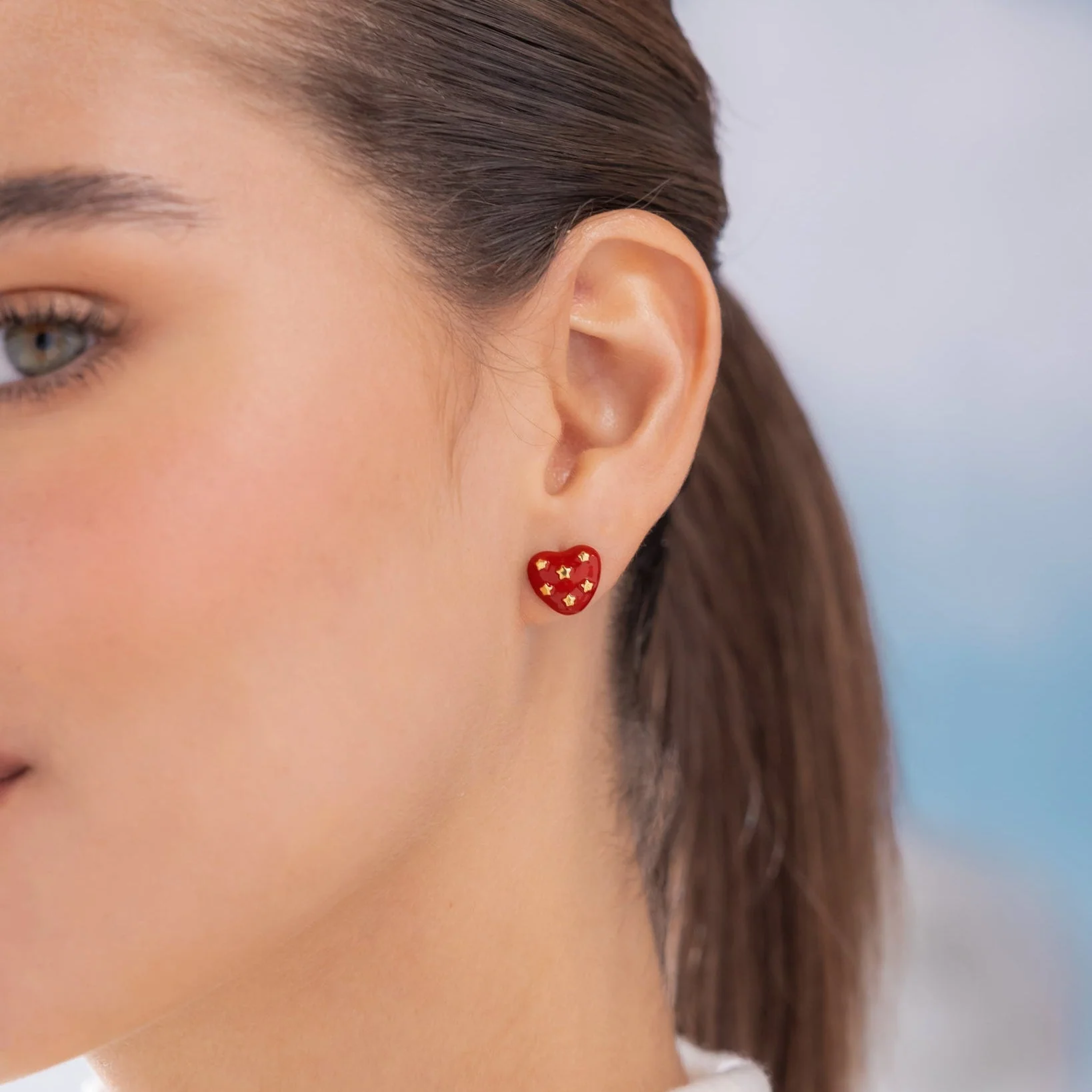 Aretes Corazón Mini Estrella