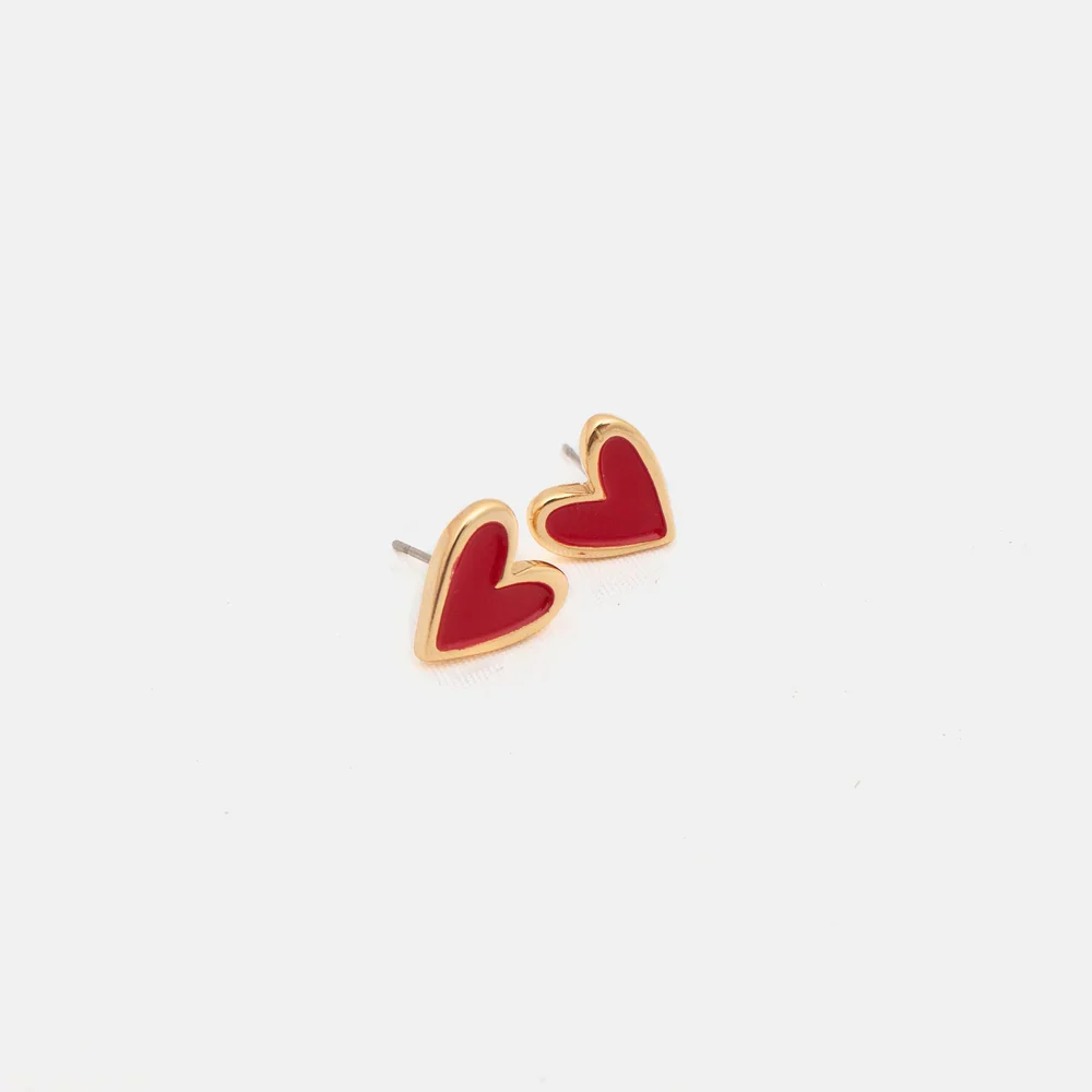 Aretes Corazon Rojo