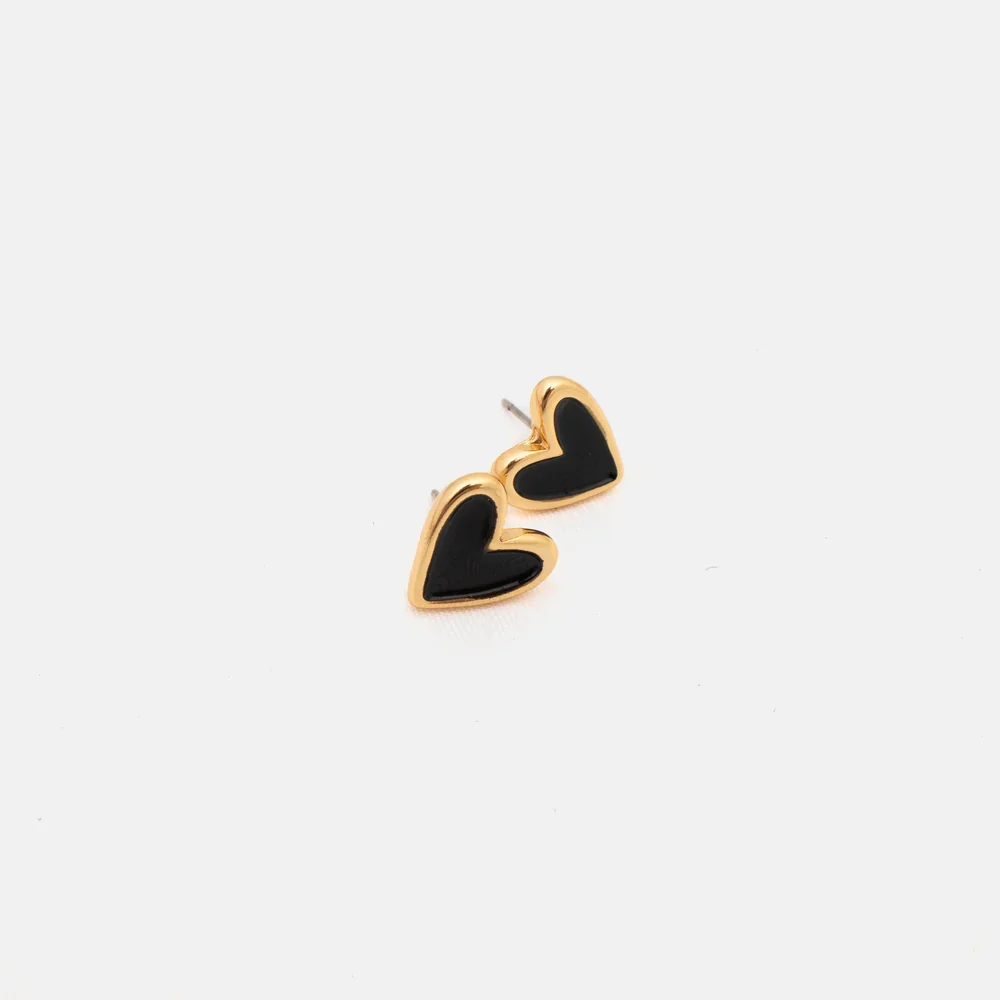 Aretes Corazon Negro