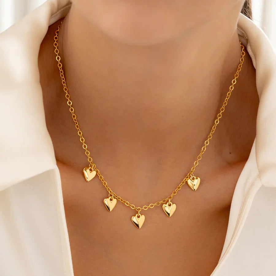 Collar multicorazon Oro + aretes